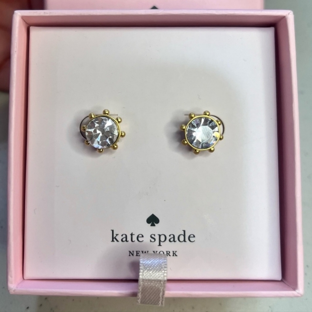 Kate Spade New York Flying Colors Clear Bezel Studs  NWT